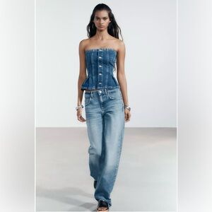 ZW DENIM BANDEAU TOP